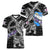 Personalized Faroe Islands Vikings Women V-Neck T-Shirt Nordic Lion Bound in Runes and Chains