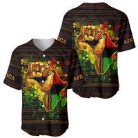 Black Power Baseball Jersey Africa Map - Wonder Print Shop
