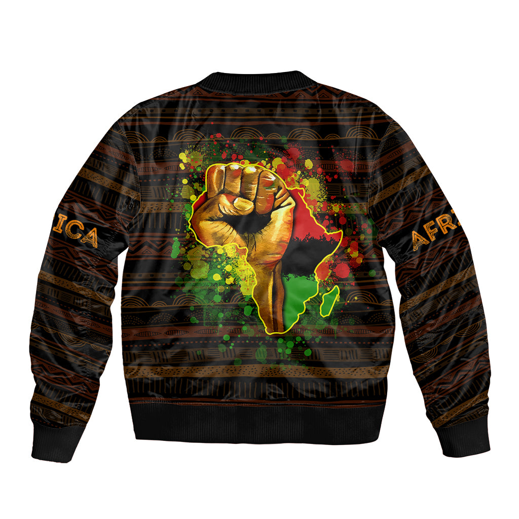 Black Power Bomber Jacket Africa Map - Wonder Print Shop