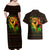 Black Power Couples Matching Off Shoulder Maxi Dress and Hawaiian Shirt Africa Map - Wonder Print Shop