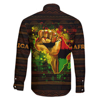 Black Power Family Matching Long Sleeve Bodycon Dress and Hawaiian Shirt Africa Map - Wonder Print Shop