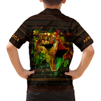 Black Power Family Matching Off Shoulder Short Dress and Hawaiian Shirt Africa Map - Wonder Print Shop
