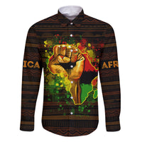 Black Power Family Matching Off Shoulder Short Dress and Hawaiian Shirt Africa Map - Wonder Print Shop