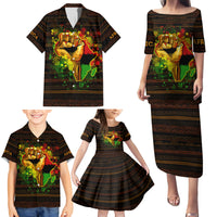 Black Power Family Matching Puletasi Dress and Hawaiian Shirt Africa Map - Wonder Print Shop