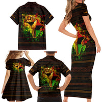 Black Power Family Matching Short Sleeve Bodycon Dress and Hawaiian Shirt Africa Map - Wonder Print Shop