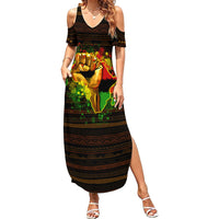 Black Power Family Matching Summer Maxi Dress and Hawaiian Shirt Africa Map - Wonder Print Shop