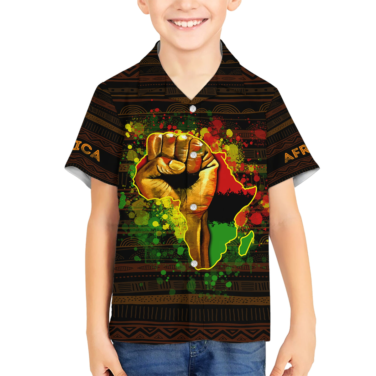 Black Power Hawaiian Shirt Africa Map - Wonder Print Shop