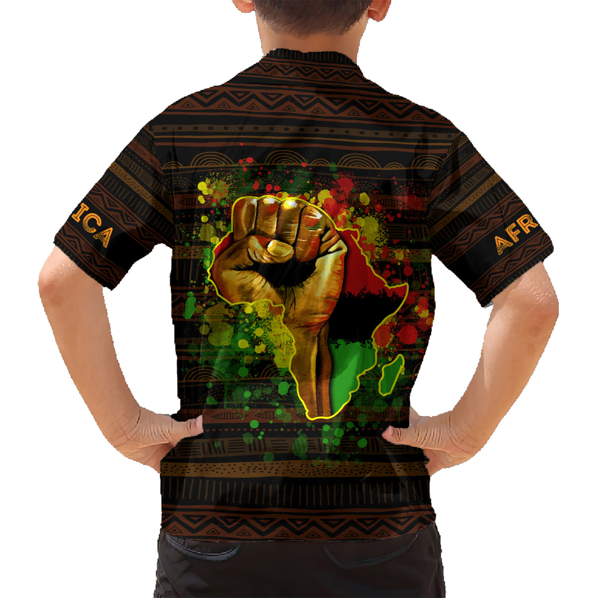 Black Power Hawaiian Shirt Africa Map - Wonder Print Shop