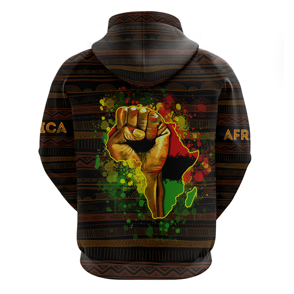 Black Power Hoodie Africa Map - Wonder Print Shop