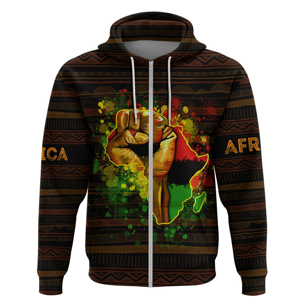 Black Power Hoodie Africa Map - Wonder Print Shop
