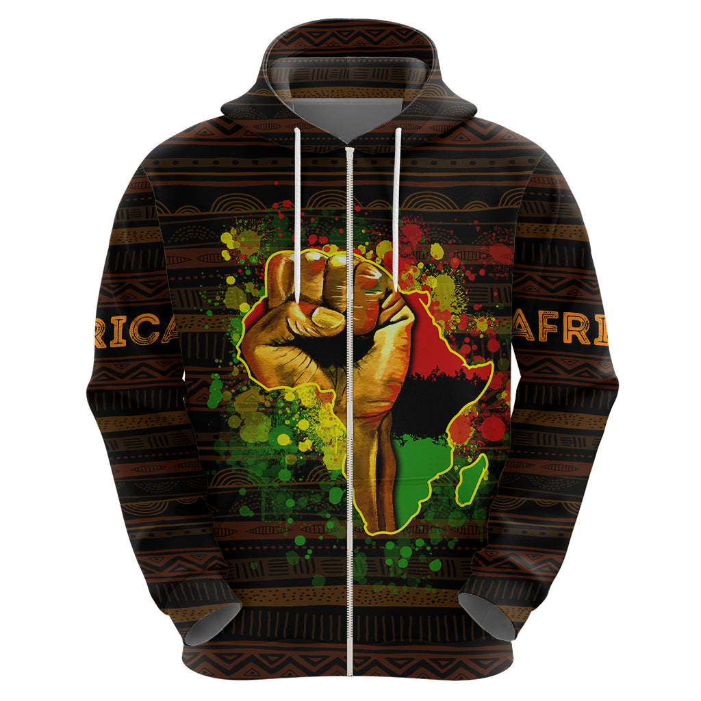 Black Power Hoodie Africa Map - Wonder Print Shop