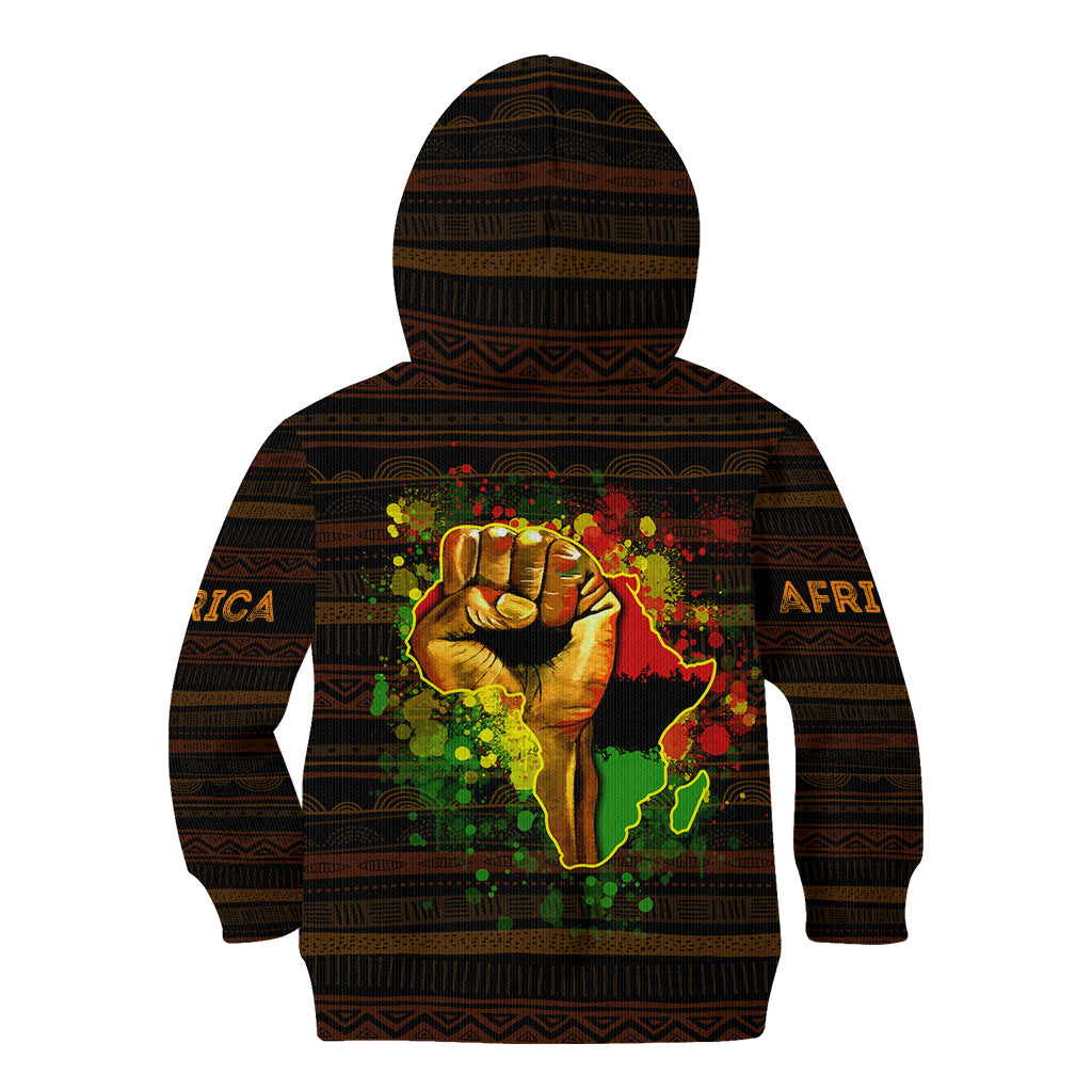 Black Power Kid Hoodie Africa Map - Wonder Print Shop