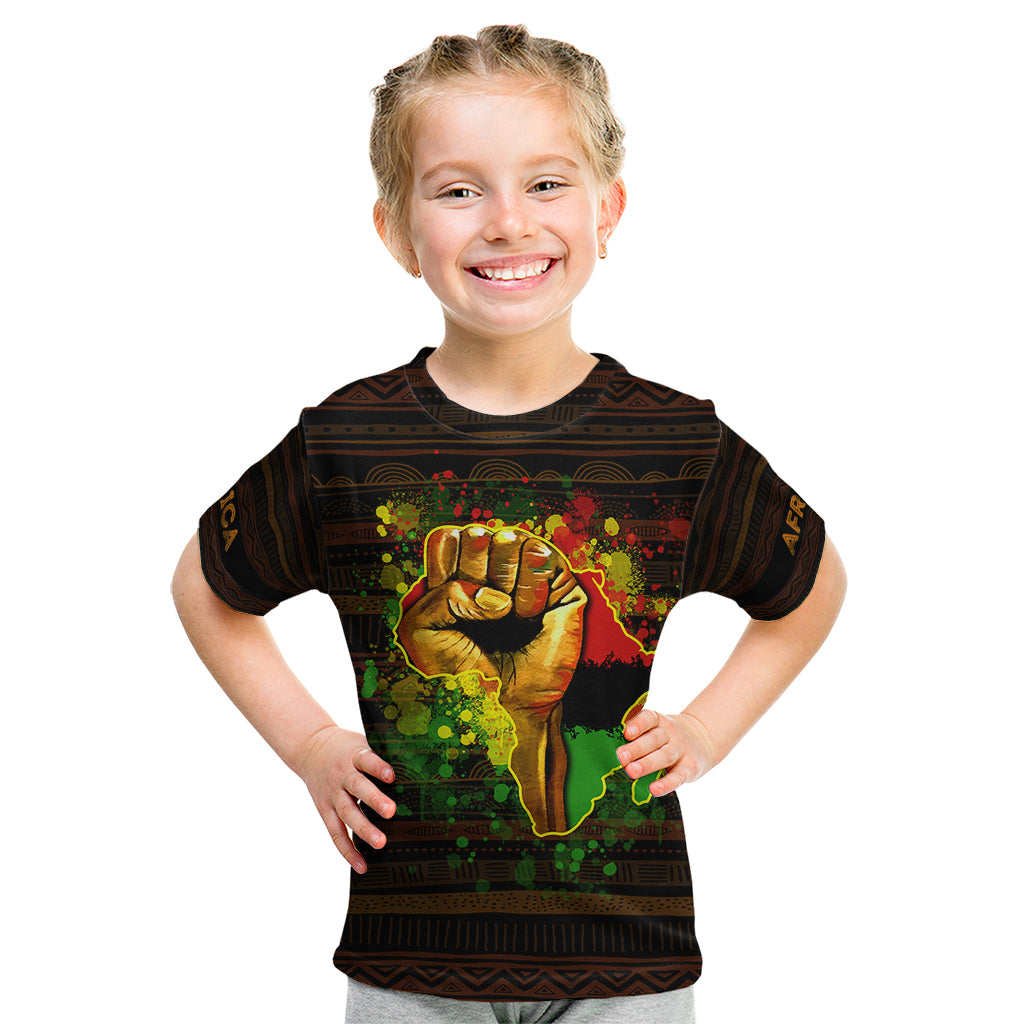 Black Power Kid T Shirt Africa Map - Wonder Print Shop