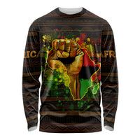 Black Power Long Sleeve Shirt Africa Map - Wonder Print Shop