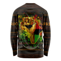 Black Power Long Sleeve Shirt Africa Map - Wonder Print Shop