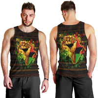 Black Power Men Tank Top Africa Map - Wonder Print Shop