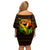 Black Power Off Shoulder Short Dress Africa Map - Wonder Print Shop