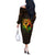 Black Power Off The Shoulder Long Sleeve Dress Africa Map - Wonder Print Shop