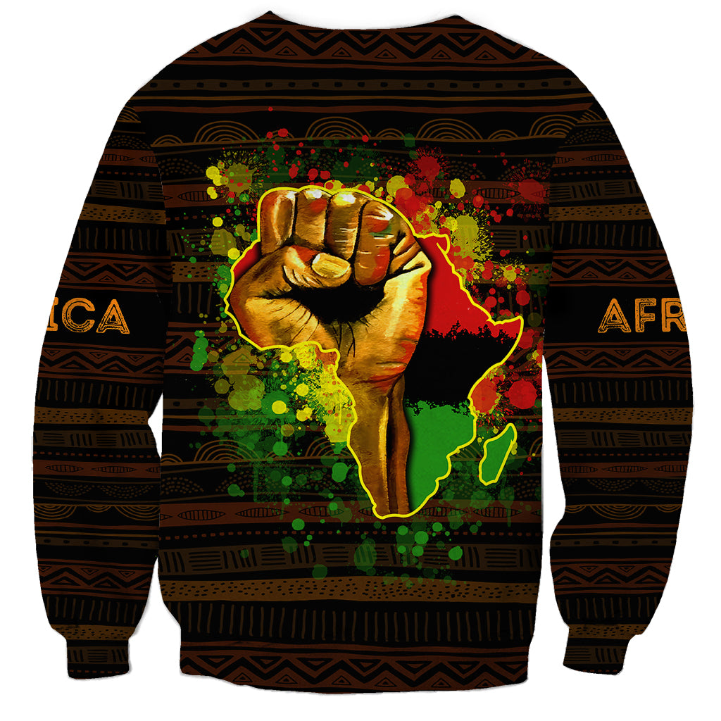 Black Power Sweatshirt Africa Map - Wonder Print Shop