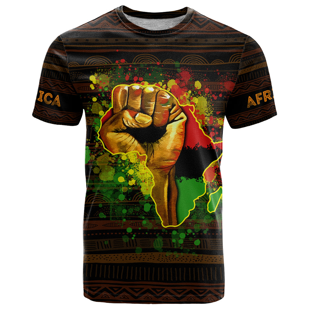 Black Power T Shirt Africa Map - Wonder Print Shop