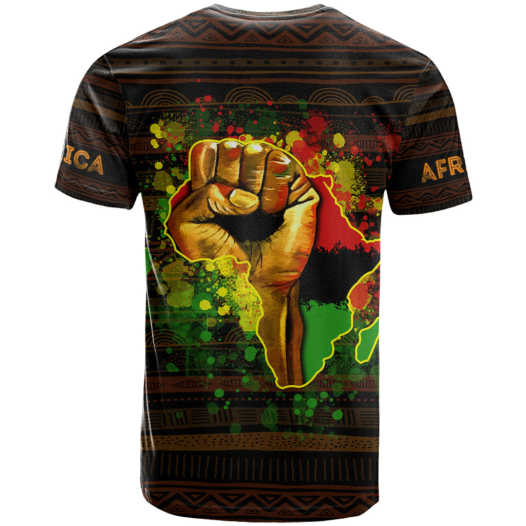 Black Power T Shirt Africa Map - Wonder Print Shop