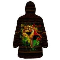 Black Power Wearable Blanket Hoodie Africa Map - Wonder Print Shop