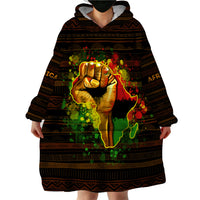 Black Power Wearable Blanket Hoodie Africa Map - Wonder Print Shop