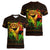 Black Power Women V Neck T Shirt Africa Map - Wonder Print Shop