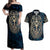 Adinkra Symbols Couples Matching Off Shoulder Maxi Dress and Hawaiian Shirt Tree of Life - Wonder Print Shop