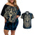 Adinkra Symbols Couples Matching Off Shoulder Short Dress and Hawaiian Shirt Tree of Life - Wonder Print Shop