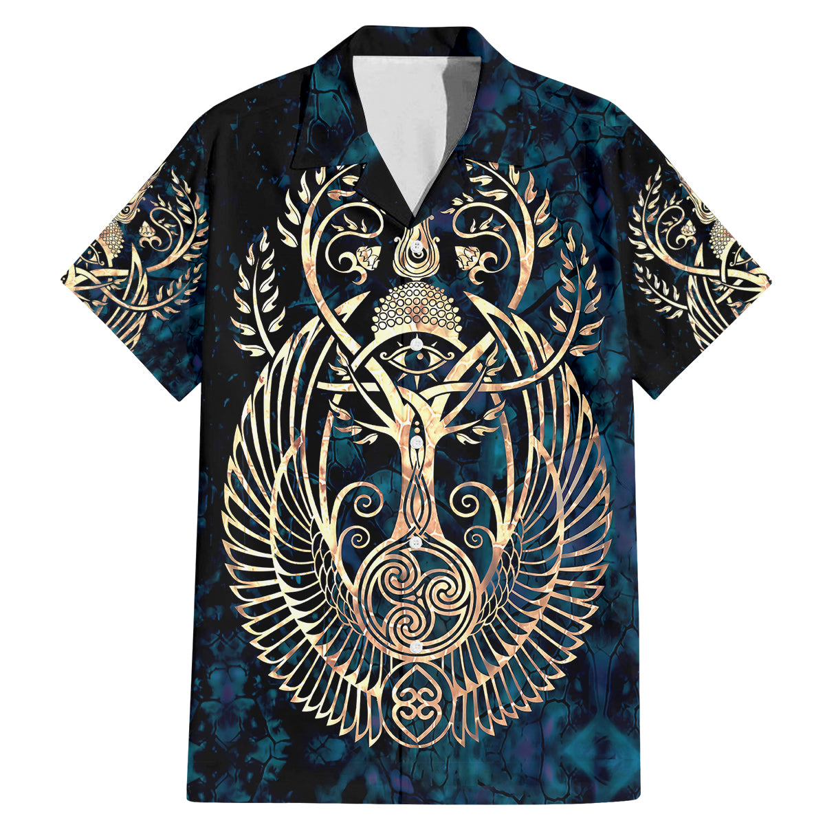 Adinkra Symbols Family Matching Mermaid Dress and Hawaiian Shirt Tree of Life - Wonder Print Shop
