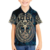 Adinkra Symbols Family Matching Short Sleeve Bodycon Dress and Hawaiian Shirt Tree of Life - Wonder Print Shop