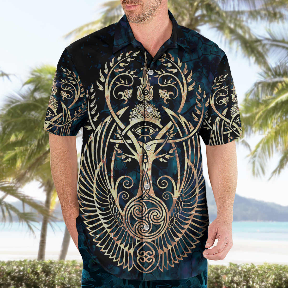 Adinkra Symbols Hawaiian Shirt Tree of Life - Wonder Print Shop