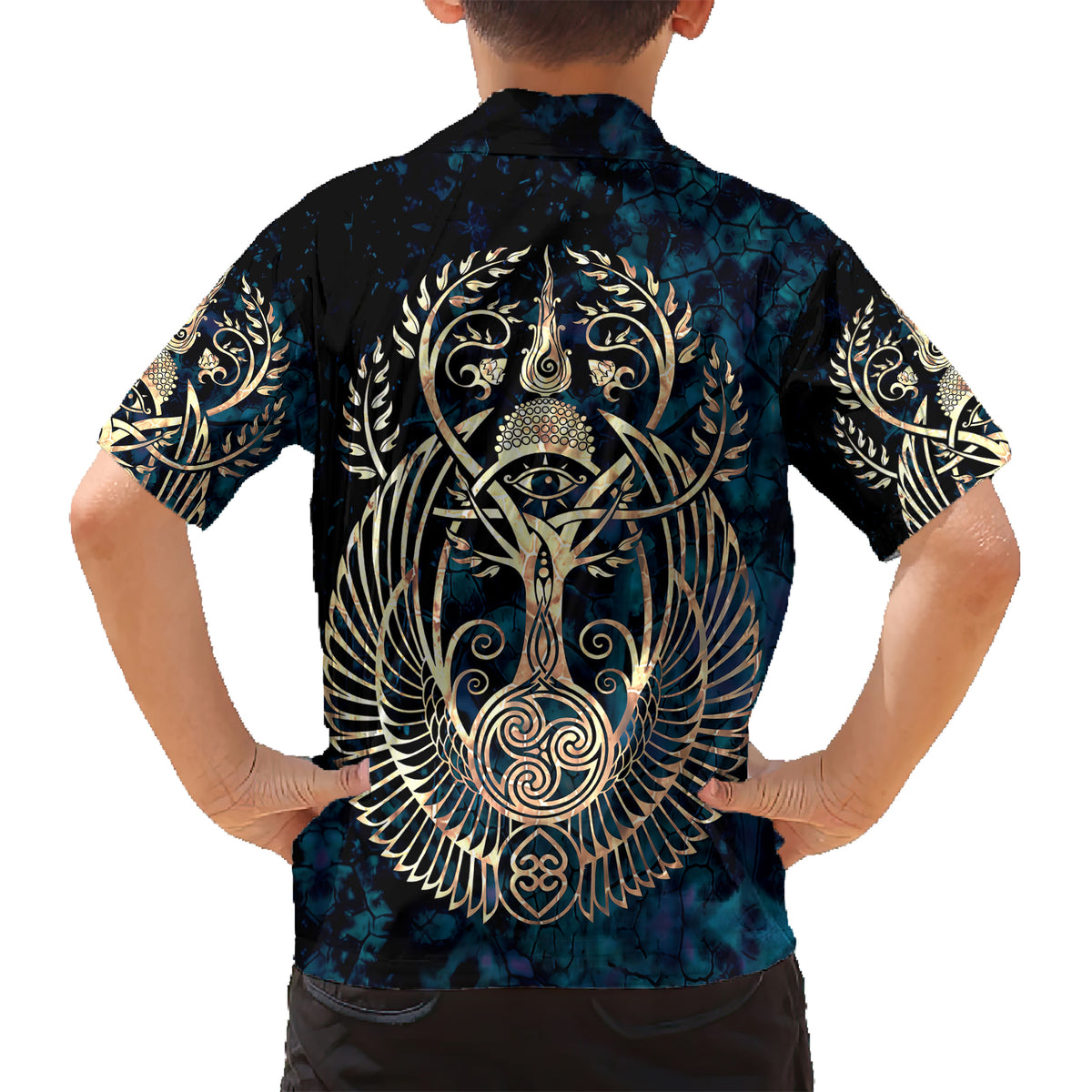 Adinkra Symbols Kid Hawaiian Shirt Tree of Life - Wonder Print Shop