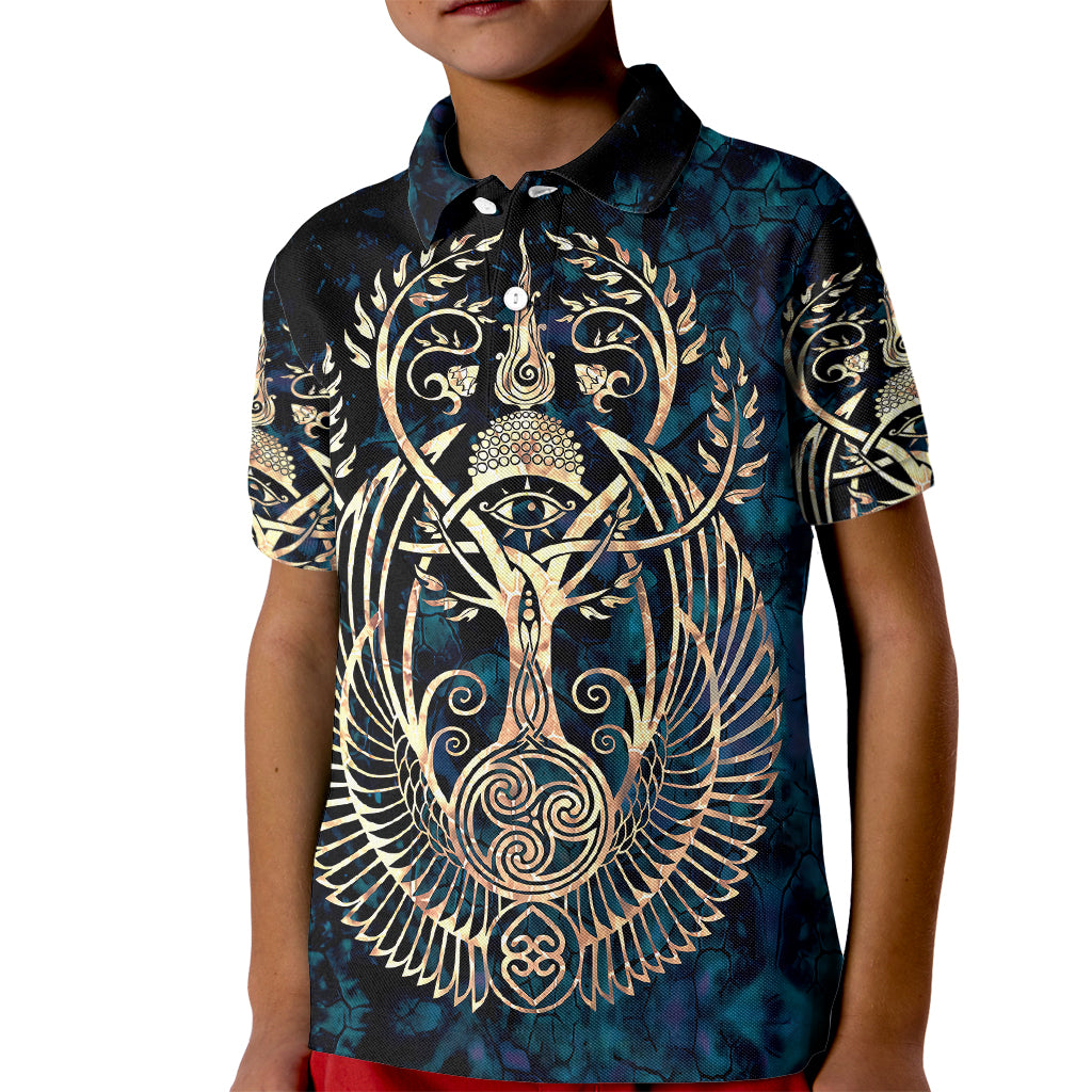 Adinkra Symbols Kid Polo Shirt Tree of Life - Wonder Print Shop