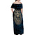 Adinkra Symbols Off Shoulder Maxi Dress Tree of Life - Wonder Print Shop