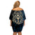 Adinkra Symbols Off Shoulder Short Dress Tree of Life - Wonder Print Shop