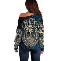 Adinkra Symbols Off Shoulder Sweater Tree of Life - Wonder Print Shop