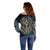 Adinkra Symbols Off Shoulder Sweater Tree of Life - Wonder Print Shop