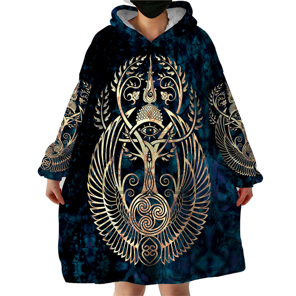 Adinkra Symbols Wearable Blanket Hoodie Tree of Life - Wonder Print Shop