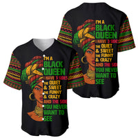 Three Sides Of Me Baseball Jersey African Women Black Queen - Wonder Print Shop