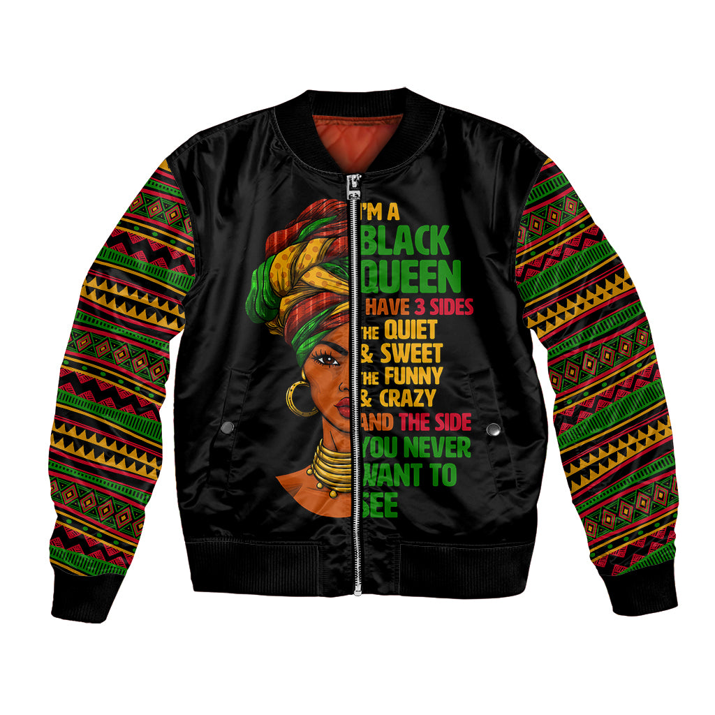 Three Sides Of Me Bomber Jacket African Women Black Queen - Wonder Print Shop