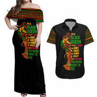 Three Sides Of Me Couples Matching Off Shoulder Maxi Dress and Hawaiian Shirt African Women Black Queen - Wonder Print Shop