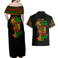 Three Sides Of Me Couples Matching Off Shoulder Maxi Dress and Hawaiian Shirt African Women Black Queen - Wonder Print Shop