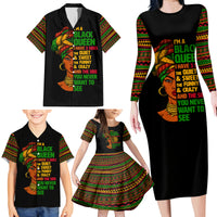 Three Sides Of Me Family Matching Long Sleeve Bodycon Dress and Hawaiian Shirt African Women Black Queen - Wonder Print Shop
