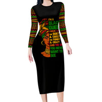 Three Sides Of Me Family Matching Long Sleeve Bodycon Dress and Hawaiian Shirt African Women Black Queen - Wonder Print Shop
