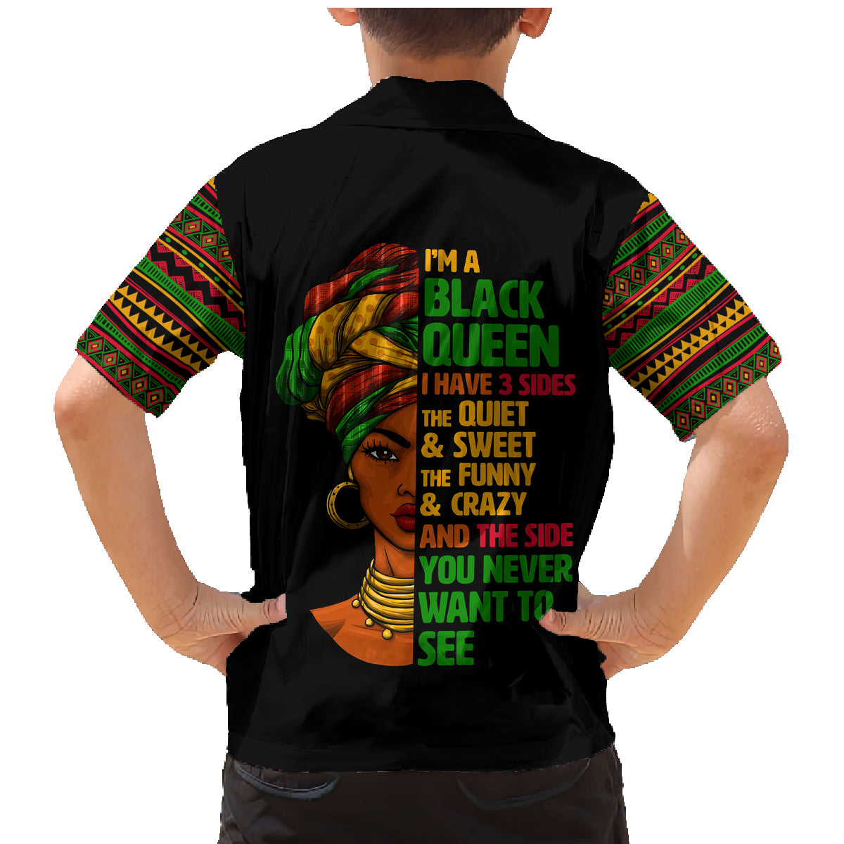 Three Sides Of Me Family Matching Mermaid Dress and Hawaiian Shirt African Women Black Queen - Wonder Print Shop