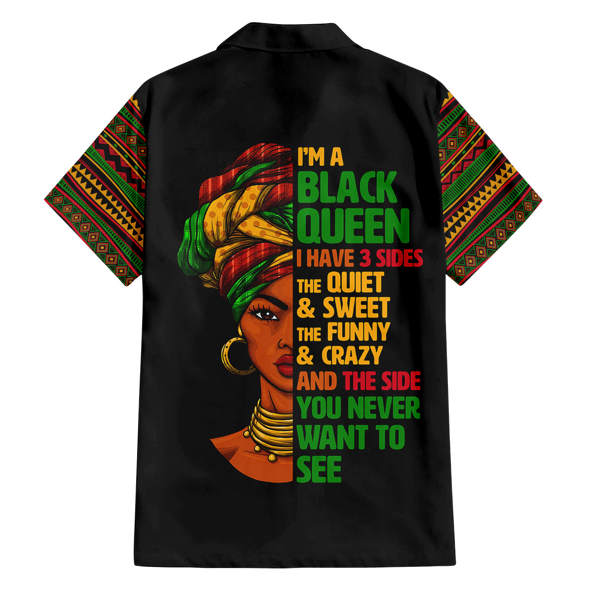Three Sides Of Me Family Matching Off Shoulder Short Dress and Hawaiian Shirt African Women Black Queen - Wonder Print Shop