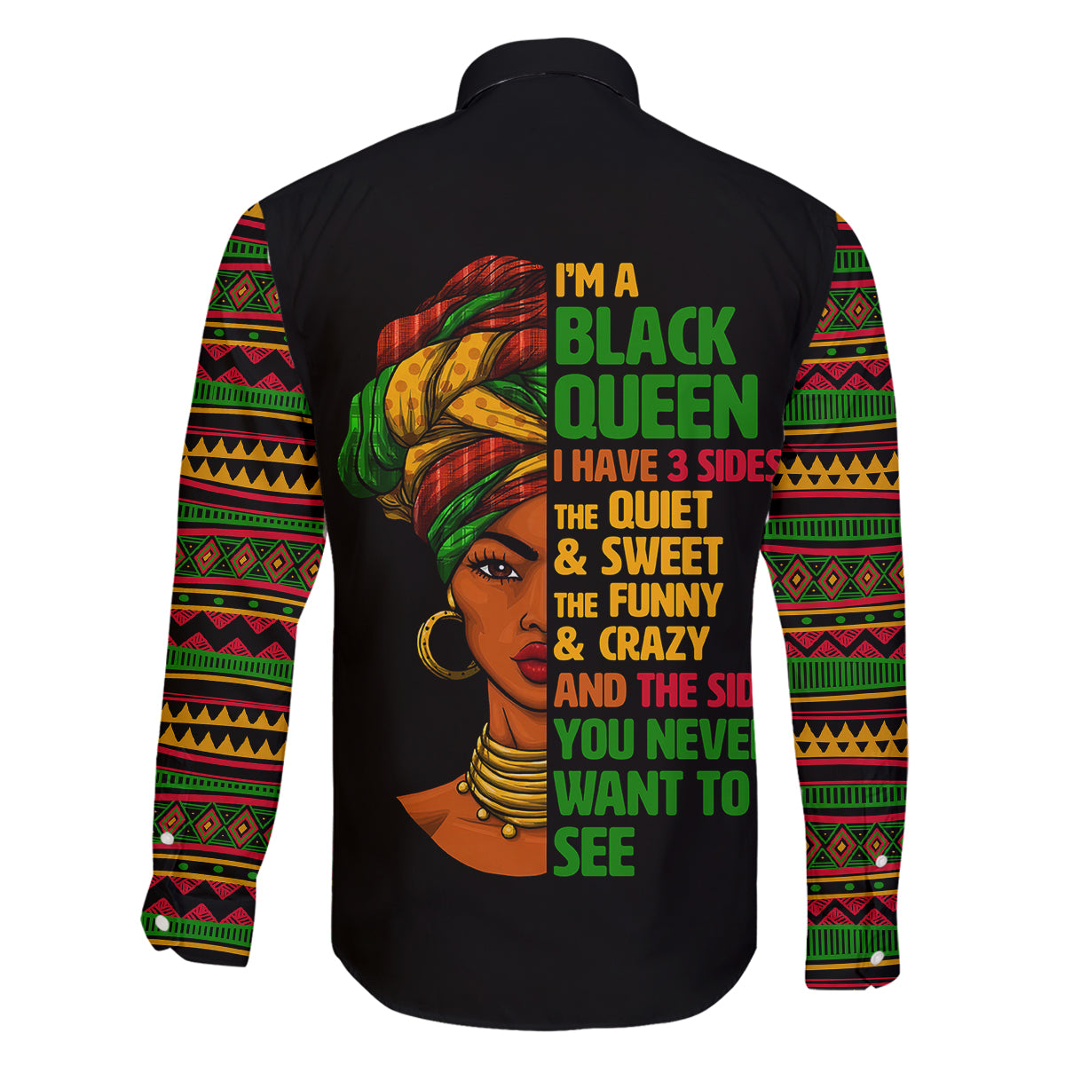 Three Sides Of Me Family Matching Puletasi Dress and Hawaiian Shirt African Women Black Queen - Wonder Print Shop