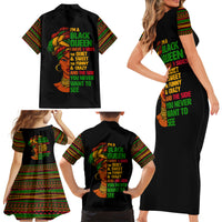 Three Sides Of Me Family Matching Short Sleeve Bodycon Dress and Hawaiian Shirt African Women Black Queen - Wonder Print Shop